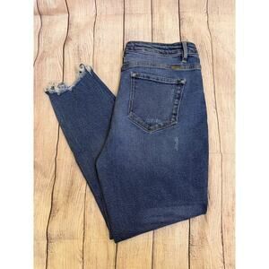 KanCan Distressed Cropped Jeans Medium Wash Denim Size XL